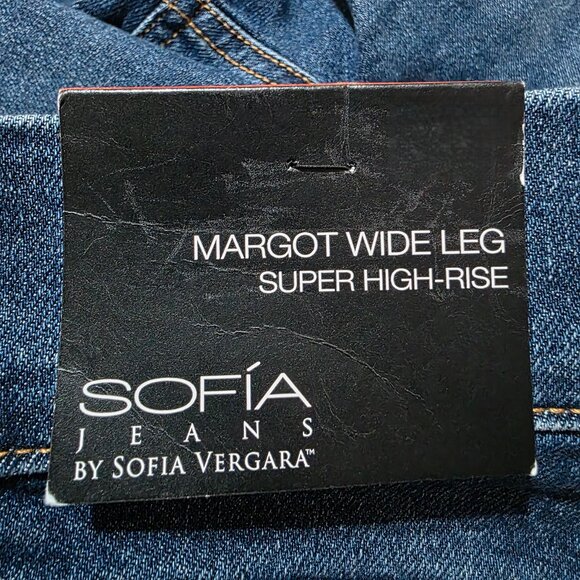 Sofia Vergara Jeans Super High Rise Wide Leg Margot Women's Size 2-18 Dark Blue - Picture 14 of 14